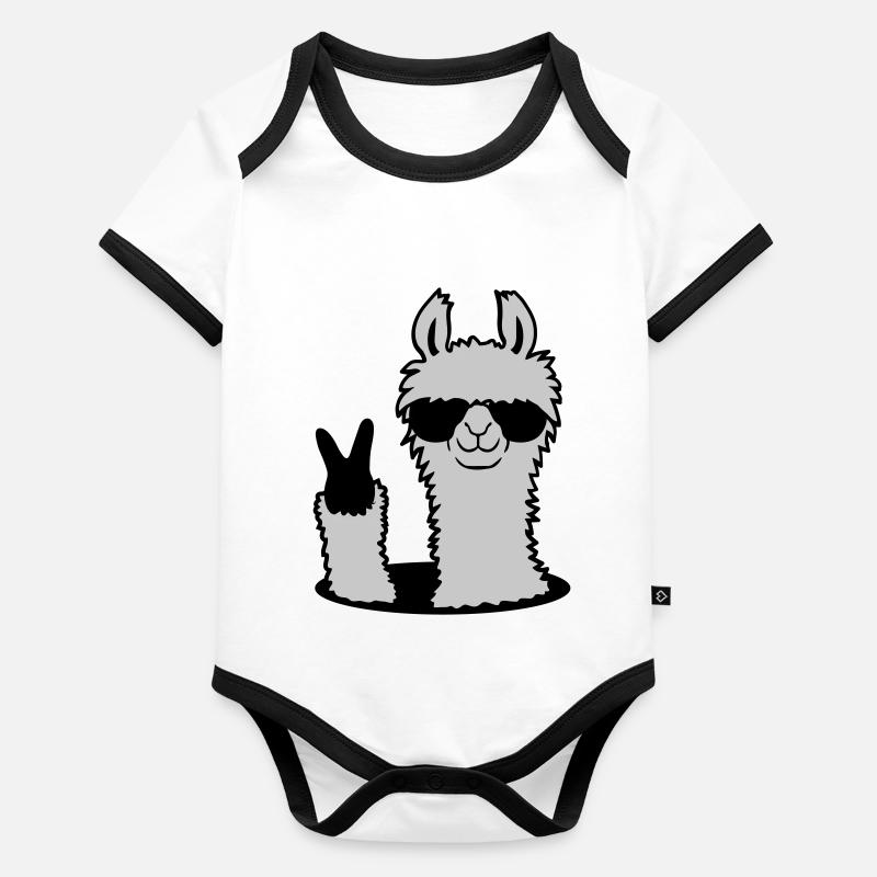 Loch No Drama Llama Body Bébé bio contrasté manches courtes