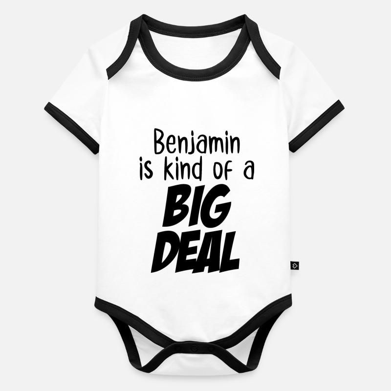 Benjamin est un peu un gros problème Body Bébé bio contrasté manches courtes