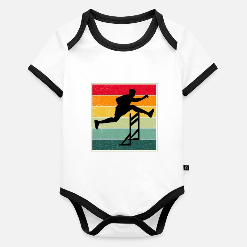 Hurdles Hurdling Hurdler Running Runner Athletes Organic Baby Contrasting Bodysuit