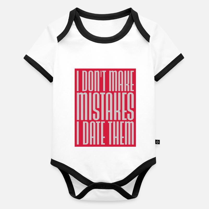 Date Mistakes Zitat Logo Baby Bio-Kurzarm-Kontrastbody