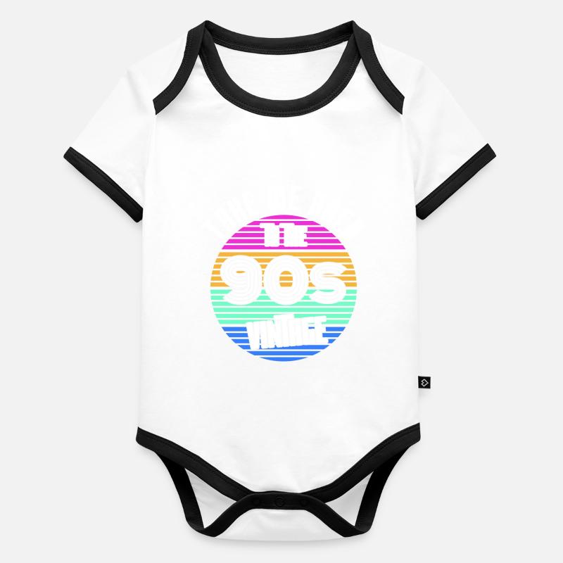 Born in the 90s Organic Baby Contrasting Bodysuit
