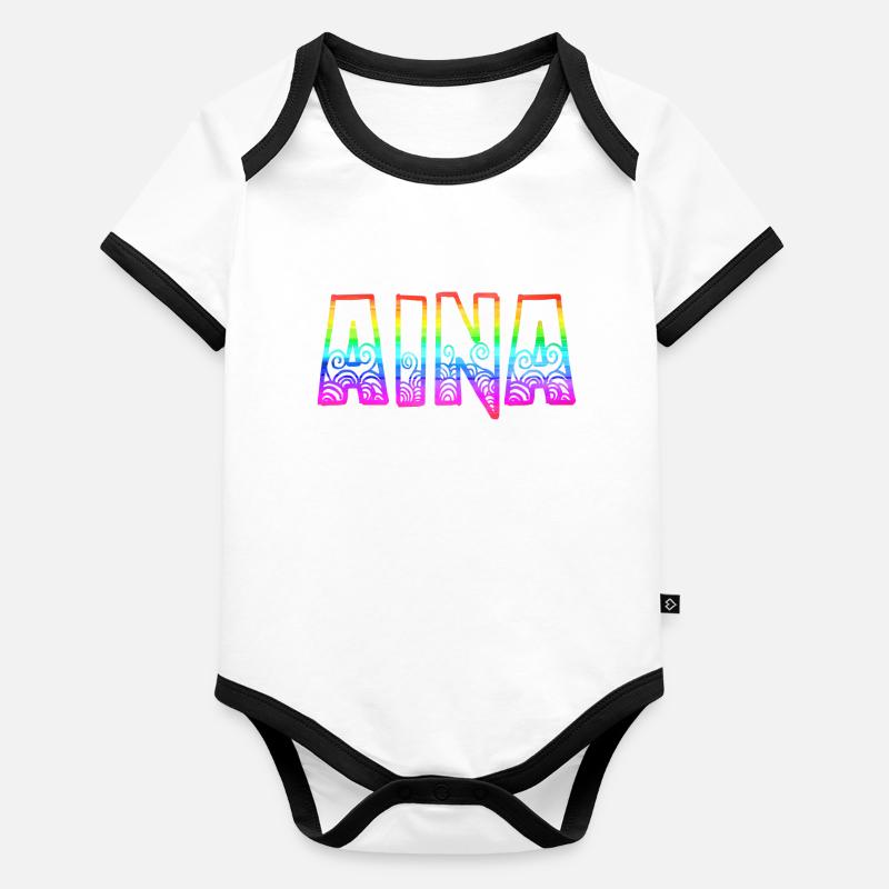 aina rs arc-en-ciel Body Bébé bio contrasté manches courtes