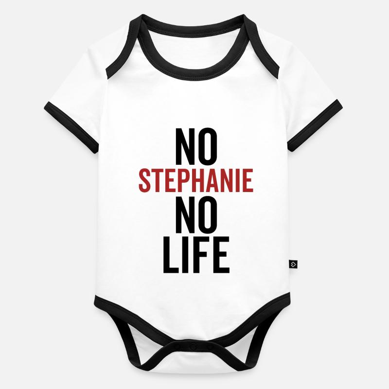 Pas de Stéphanie Pas de vie Body Bébé bio contrasté manches courtes