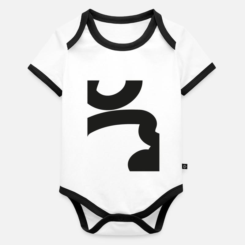 Graphic Pattern Line Design Hieroglyphic Minimalism Organic Baby Contrasting Bodysuit