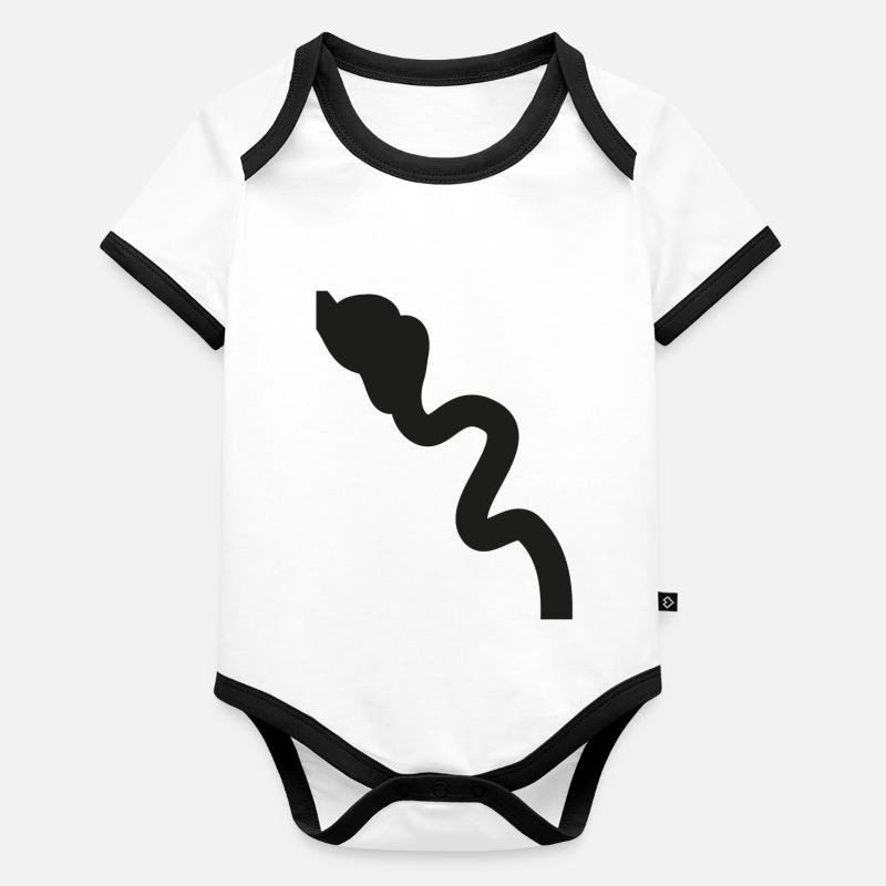 Lignes de vers Symbole de ligne serpent Signe simple Body Bébé bio contrasté manches courtes