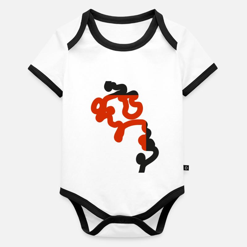 Type graphique de ligne Minimalisme Symbole de l’emblème de caractère Body Bébé bio contrasté manches courtes