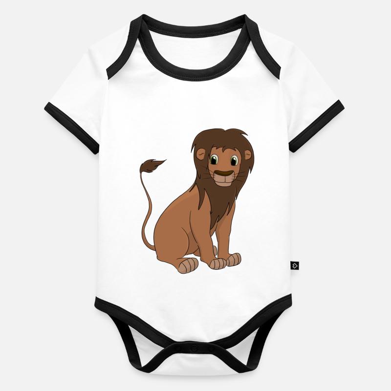 Leo der Löwe Baby Bio-Kurzarm-Kontrastbody