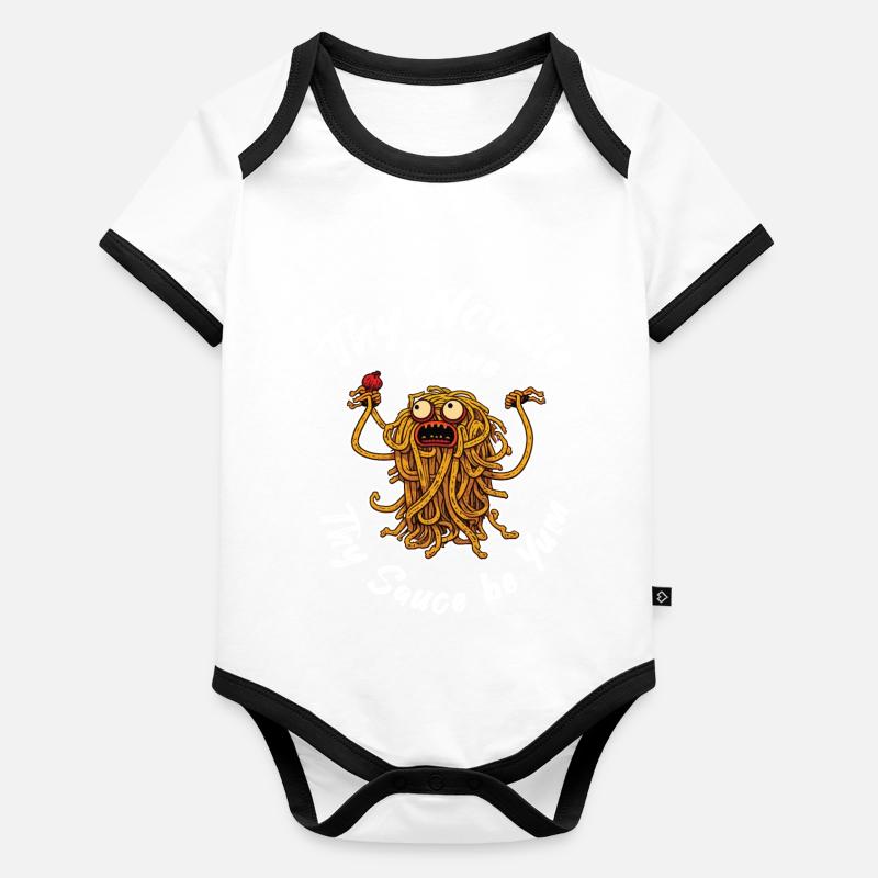 Monstre spaghetti Body Bébé bio contrasté manches courtes
