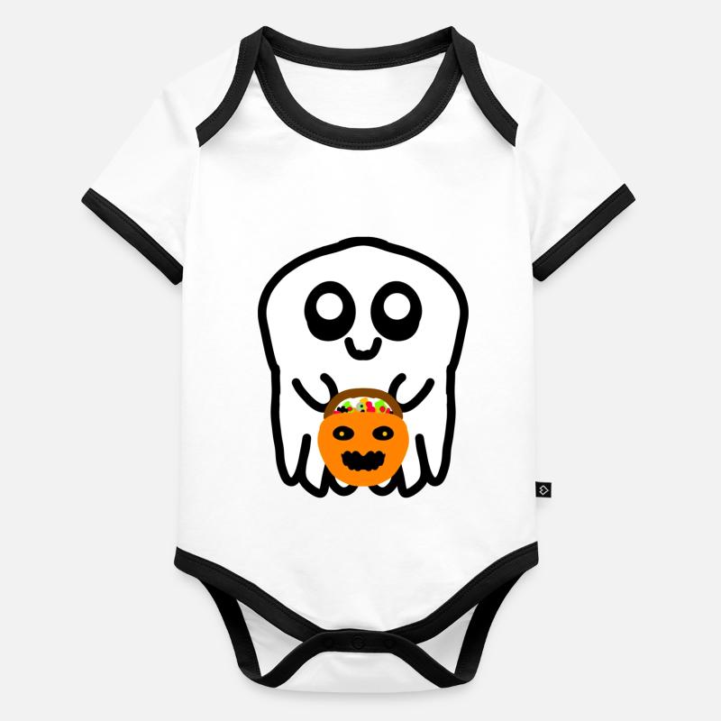 Cute Halloween ghost. Organic Baby Contrasting Bodysuit