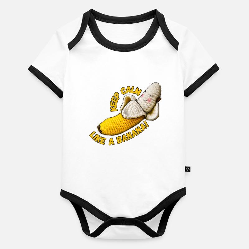 Keep Calm like a Banana Baby Bio-Kurzarm-Kontrastbody