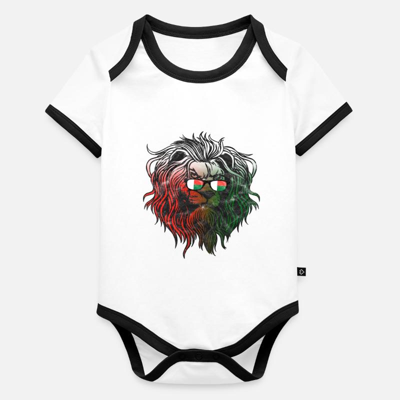 Madagaskar Baby Bio-Kurzarm-Kontrastbody