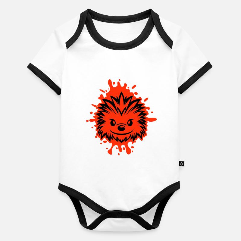 Hedgehog Comic Organic Baby Contrasting Bodysuit