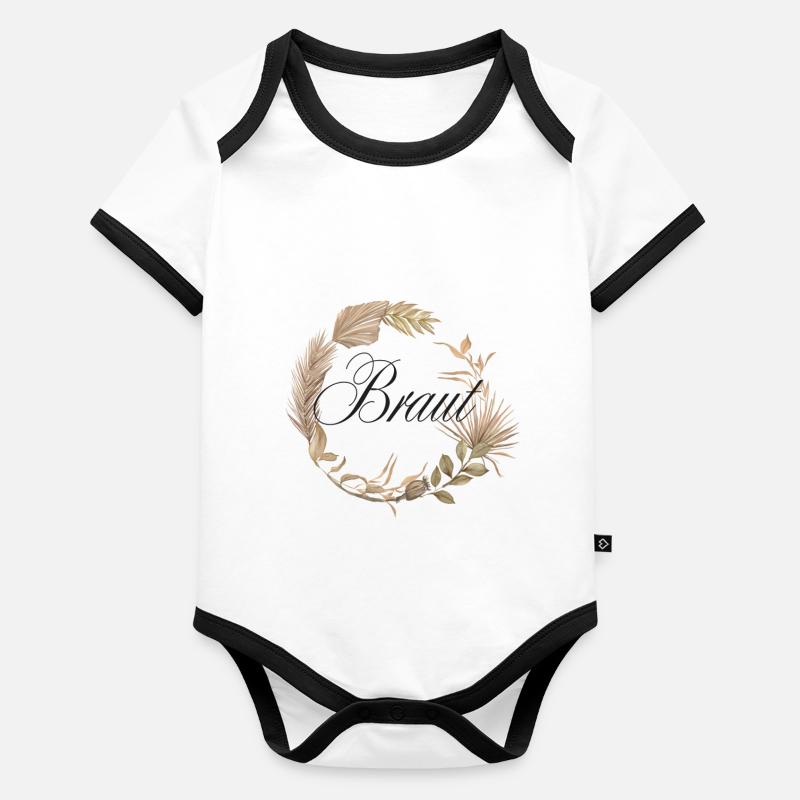 Braut Boho Kranz / Junggesellenabschied Baby Bio-Kurzarm-Kontrastbody