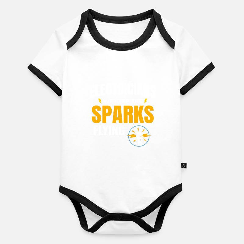 Electrician Humor Electrical Technician Engineer Organic Baby Contrasting Bodysuit