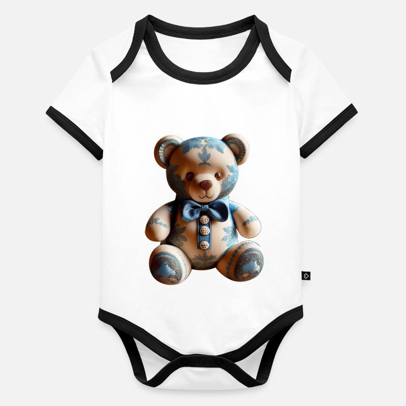 Teddy Baby Bio-Kurzarm-Kontrastbody