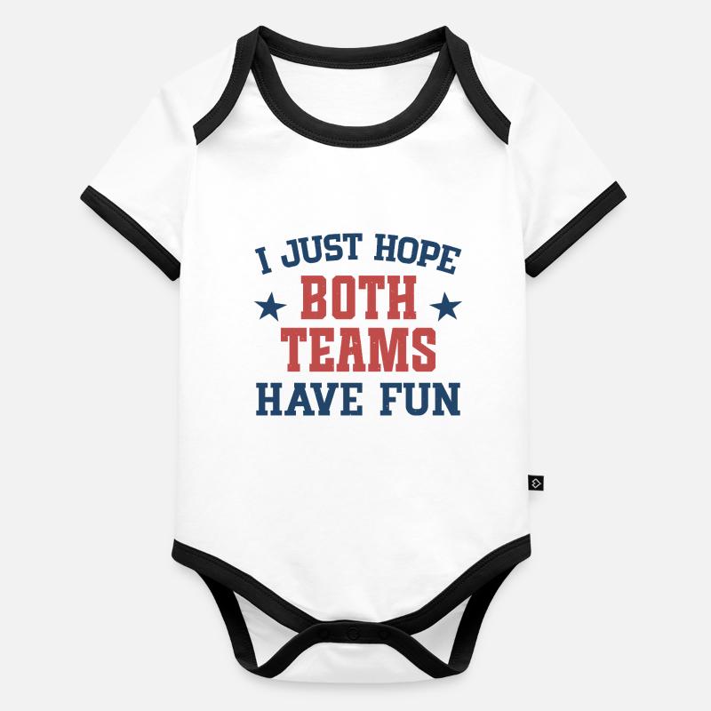 I just hope both teams have fun Organic Baby Contrasting Bodysuit