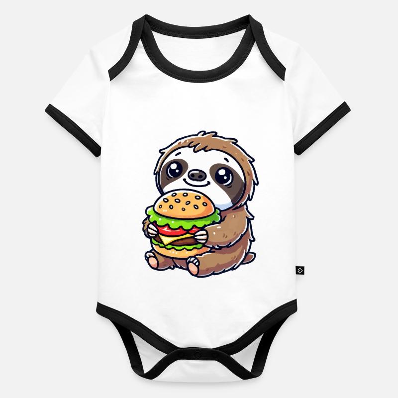 Sloth Burger Organic Baby Contrasting Bodysuit