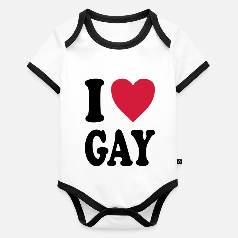 I love gay Baby Bio-Kurzarm-Kontrastbody