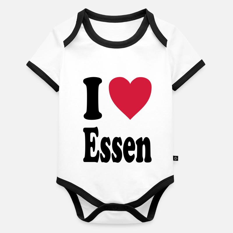 I love Essen Baby Bio-Kurzarm-Kontrastbody