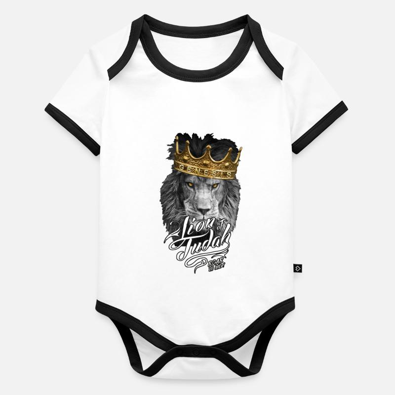 LION DE JUDA Body Bébé bio contrasté manches courtes