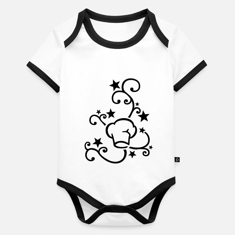 Chef's Hat Design Organic Baby Contrasting Bodysuit