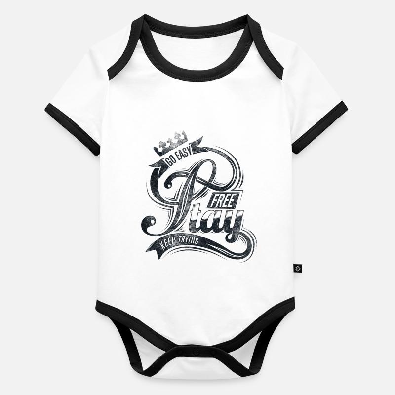 Bleib frei Baby Bio-Kurzarm-Kontrastbody