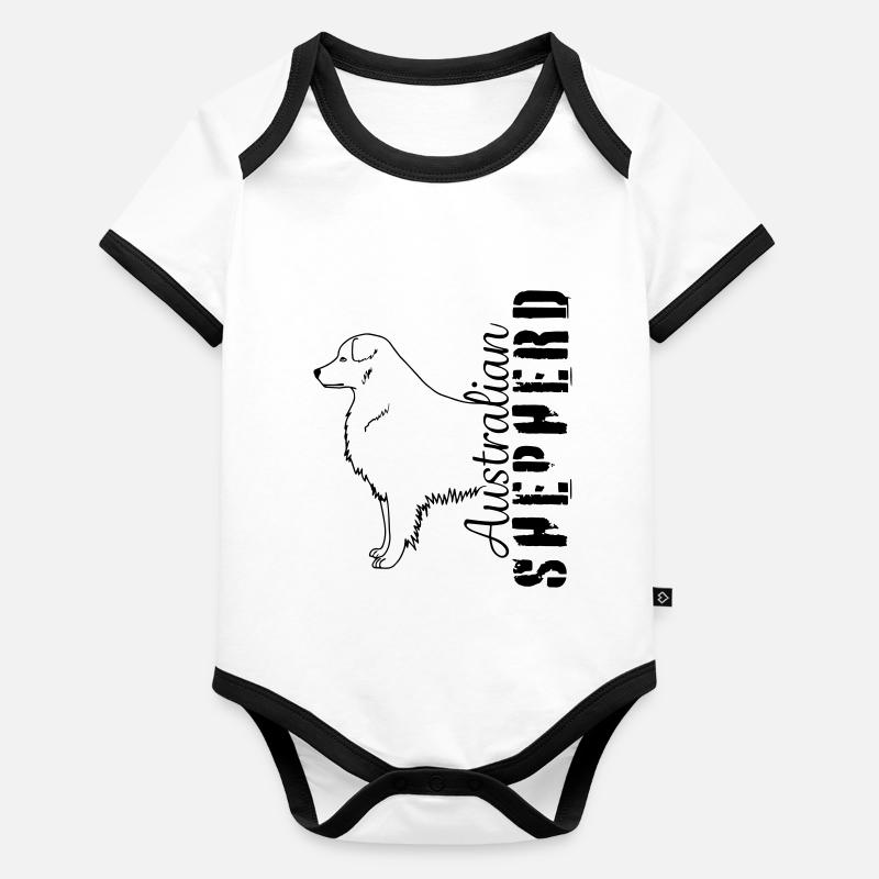 Aussies herding dog pet Organic Baby Contrasting Bodysuit
