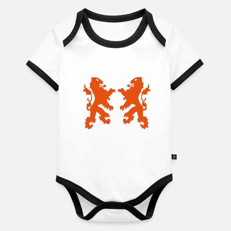 twee leeuwen Body Bébé bio contrasté manches courtes