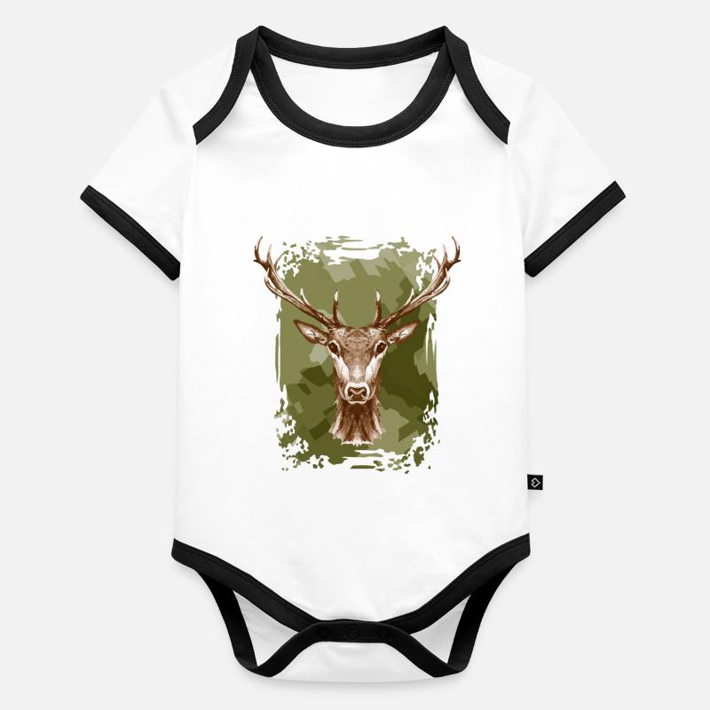 Hirsch Baby Bio-Kurzarm-Kontrastbody