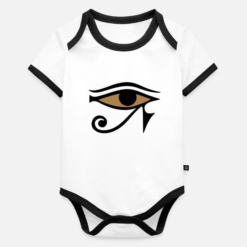 Œil Oudjat, Horus, symbole protecteur Body Bébé bio contrasté manches courtes