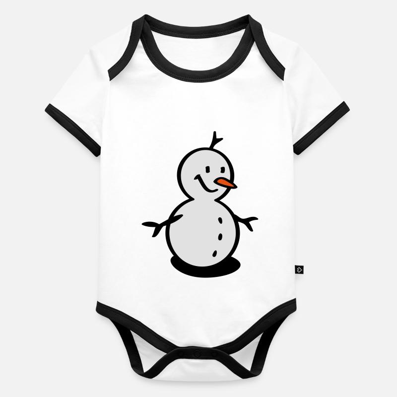snowman Organic Baby Contrasting Bodysuit
