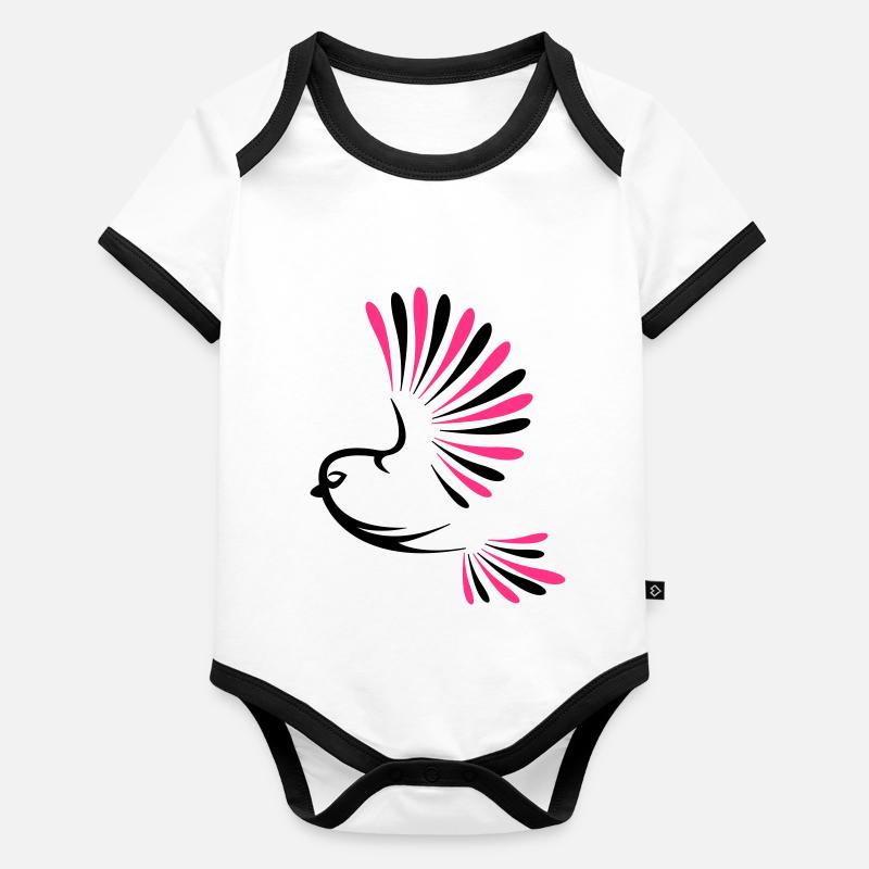 bird_2 Body Bébé bio contrasté manches courtes