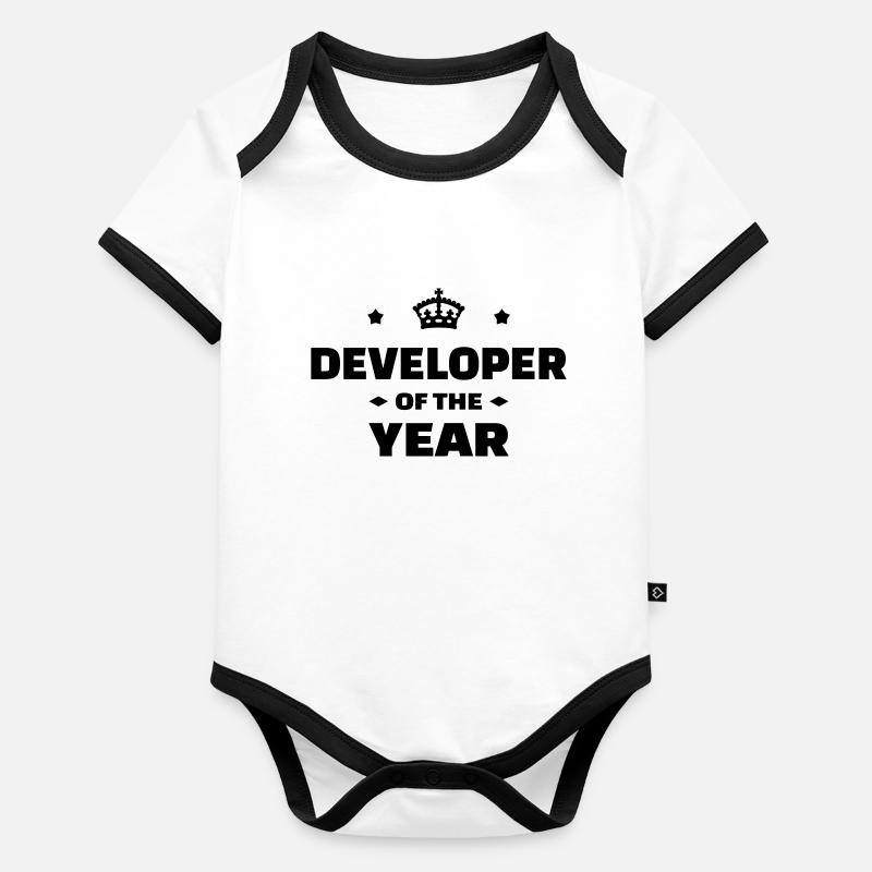 développeur / informatique / informaticien / Body Bébé bio contrasté manches courtes