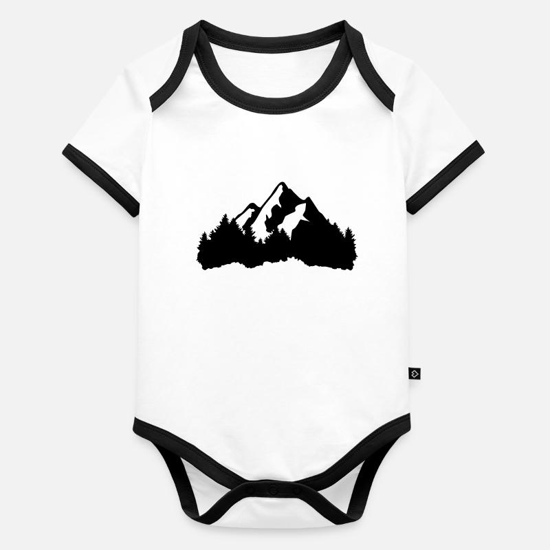 Mountains and Forest Body Bébé bio contrasté manches courtes