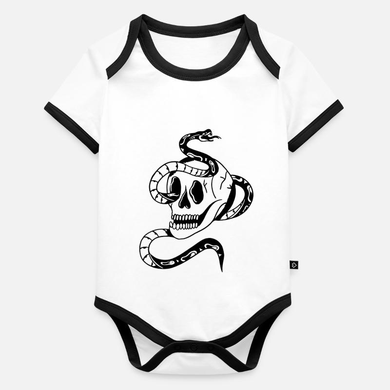 CRÂNE Body Bébé bio contrasté manches courtes