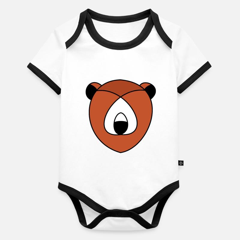 Bär Wald Bärchen Baby Bio-Kurzarm-Kontrastbody