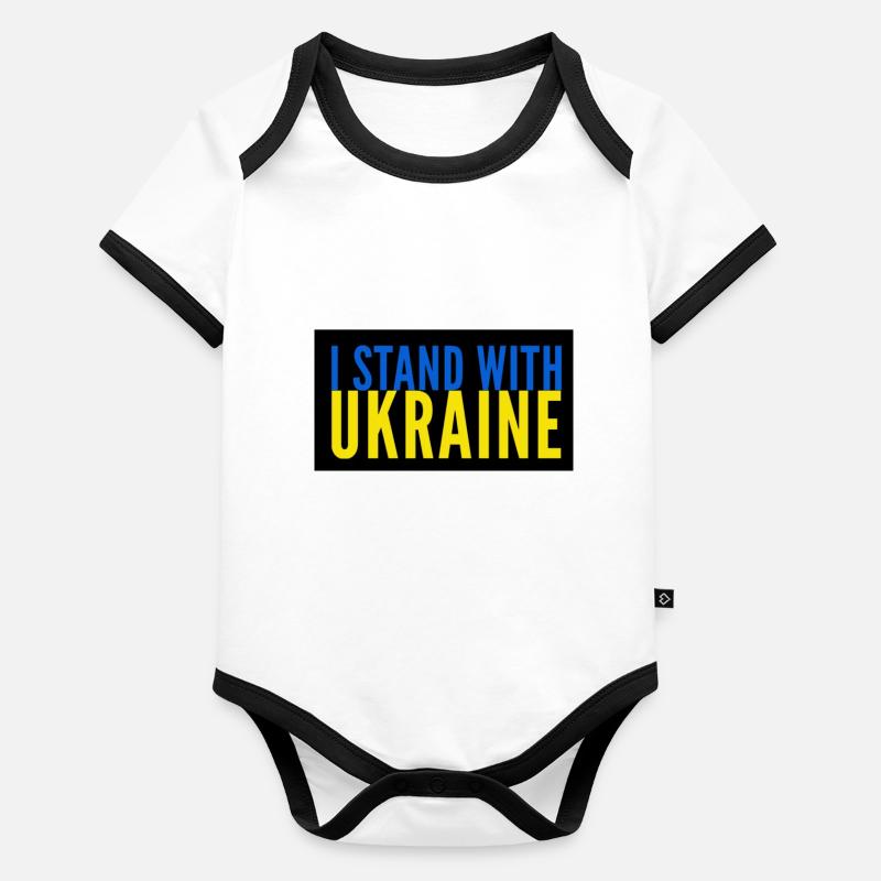 Ukraine Body Bébé bio contrasté manches courtes