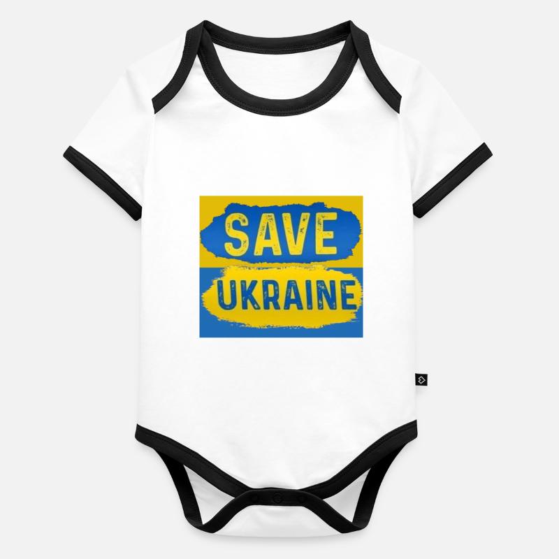Ukraine Body Bébé bio contrasté manches courtes