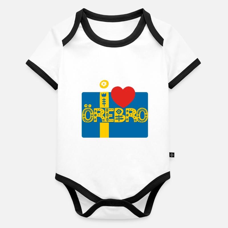 Örebro Suède Body Bébé bio contrasté manches courtes