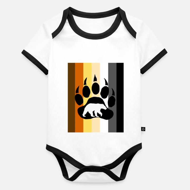 Drapeau de l’ours gay Body Bébé bio contrasté manches courtes