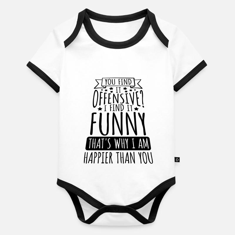 Vous trouvez cela offensant Body Bébé bio contrasté manches courtes