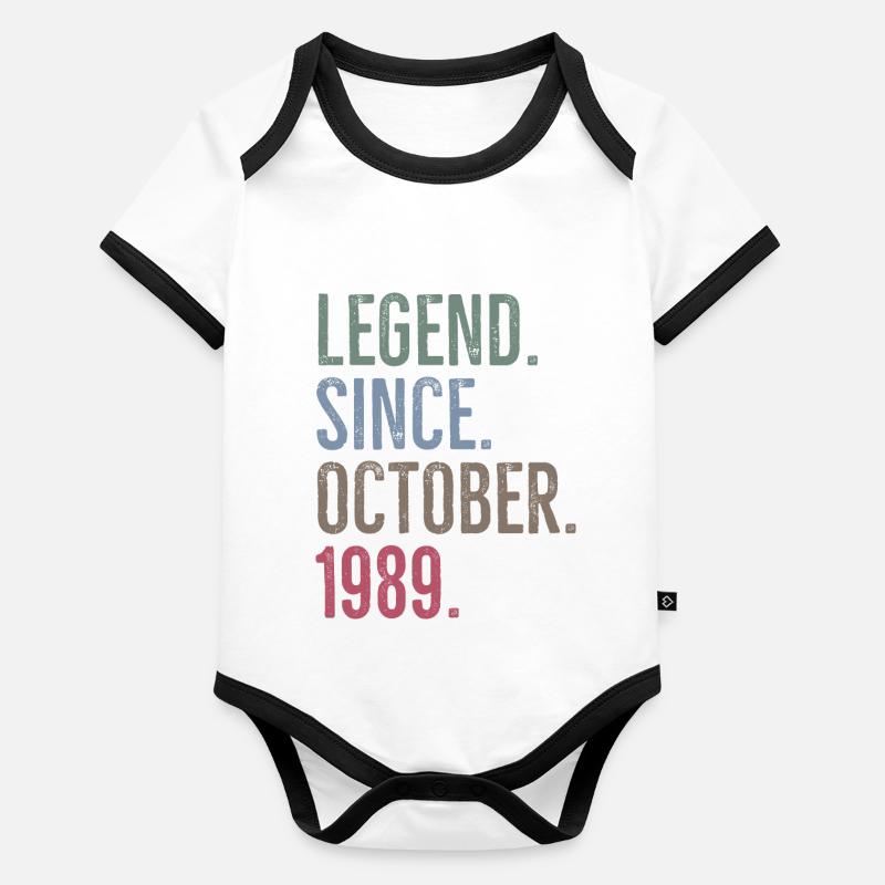 Legend Since October 1989 Organic Baby Contrasting Bodysuit