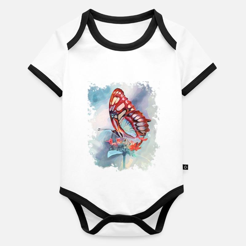 butterfly Organic Baby Contrasting Bodysuit