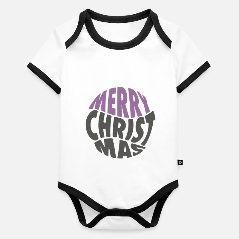 Joyeux Noël Ho-ho-ho Body Bébé bio contrasté manches courtes