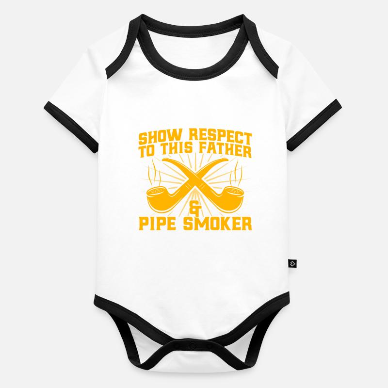 Amateur de pipe Pipe Lover Pipe Smoke Body Bébé bio contrasté manches courtes