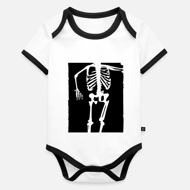 Skeleton Organic Baby Contrasting Bodysuit
