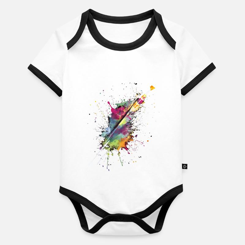 Tâche multicolore Body Bébé bio contrasté manches courtes