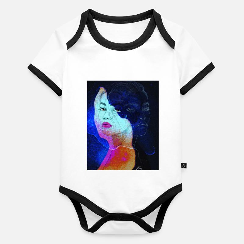 zwei Seiten Baby Bio-Kurzarm-Kontrastbody