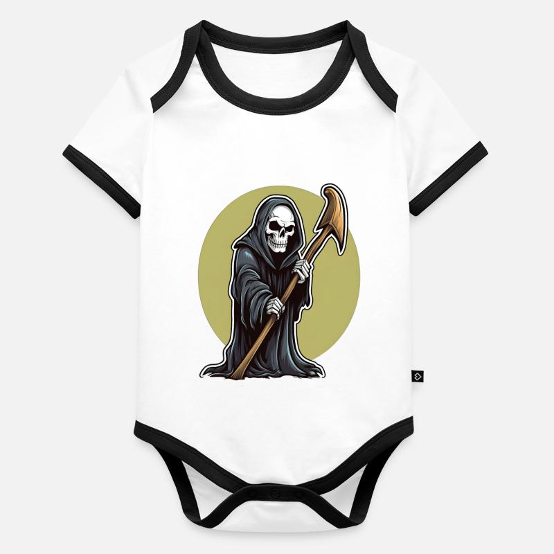 Faucheuse Body Bébé bio contrasté manches courtes