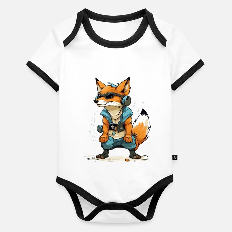 Zoki der Fuchs Baby Bio-Kurzarm-Kontrastbody